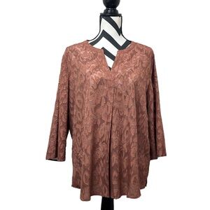 NWT Chico's Cheetah Burnout Sheer 3/4 Sleeve Sz 2 Lightweight Blouse